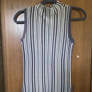 House of Harlow 1960 Black and White Ribbed Tank Top And Pants Set